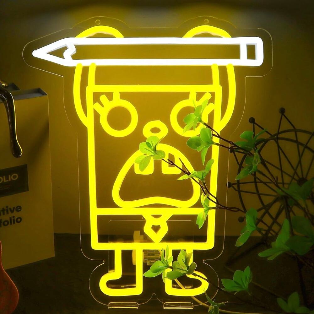 DoodleBob SpongeBob Neon Sign Night Light Room Wall Decor